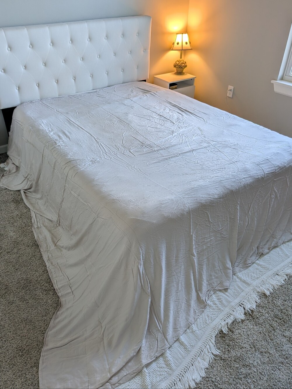 Allswell King Soft Warm Beige 100% Viscose From Bamboo Flat Sheet Cooling Effect